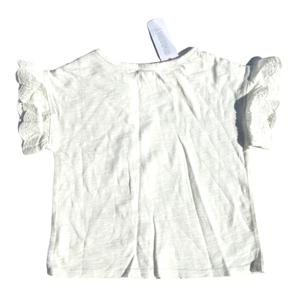 Gymboree Girls 2T White Lacy Sleeve T-shirt - Picture 3 of 6